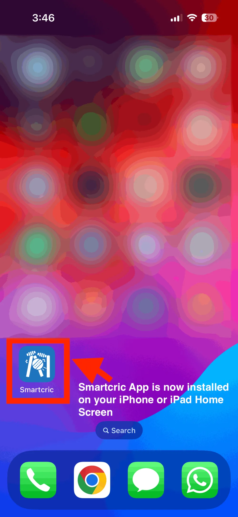 The Touchcric icon on an iPhone Home Screen